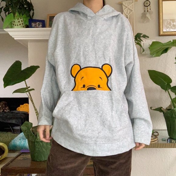 Y2K Pooh Bear Textured Hoodie